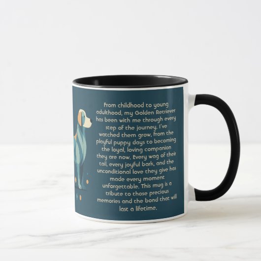 Personalized Golden Retriever Mug Custom Text マグカップ (右)