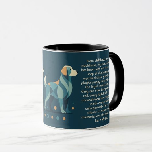 Personalized Golden Retriever Mug Custom Text マグカップ (正面右)