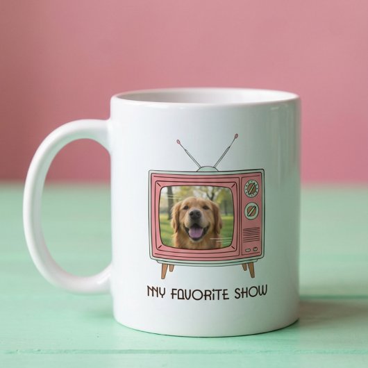 Personalized Golden Retriever Photo Retro TV コーヒーマグカップ