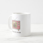 Personalized Golden Retriever Photo Retro TV コーヒーマグカップ (正面左)
