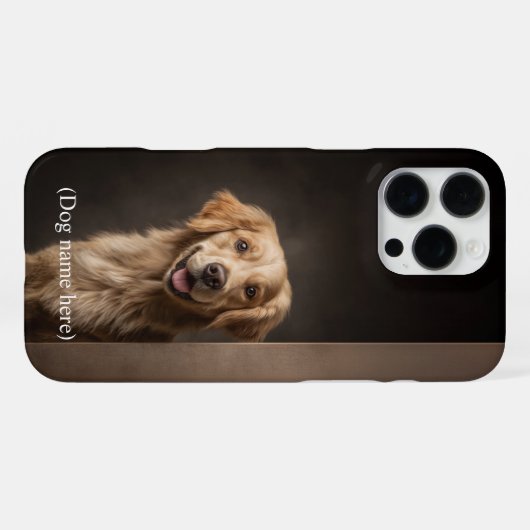 Personalized Golden Retriever Portrait iPhoneケース (裏面横)