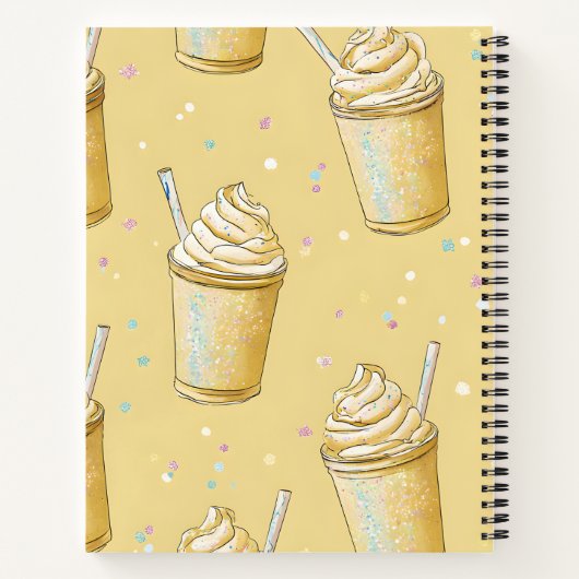 Personalized Golden Vanilla Milkshake Sparkle ノートブック (裏面)