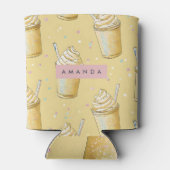 Personalized Golden Vanilla Milkshake Sparkle 缶クーラー (裏面)
