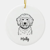 Personalized Goldendoodle Dog Christmas セラミックオーナメント (正面)