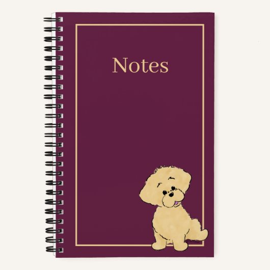 Personalized Goldendoodle Puppy Cute Dog Custom ノートブック (正面)
