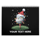 Personalized Golf Ball Christmas Tree Santa Hat  カレンダー (カバー)