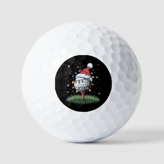 Personalized Golf Ball Christmas Tree Santa Hat  ゴルフボール (正面)
