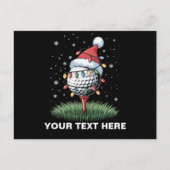 Personalized Golf Ball Christmas Tree Santa Hat  シーズンポストカード (正面)