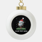 Personalized Golf Ball Christmas Tree Santa Hat  セラミックボールオーナメント (正面)
