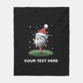 Personalized Golf Ball Christmas Tree Santa Hat  フリースブランケット (正面)