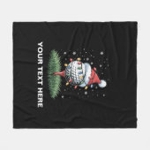 Personalized Golf Ball Christmas Tree Santa Hat  フリースブランケット (正面(横))