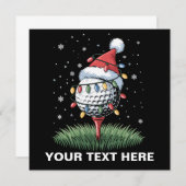 Personalized Golf Ball Christmas Tree Santa Hat 招待状 (正面/裏面)