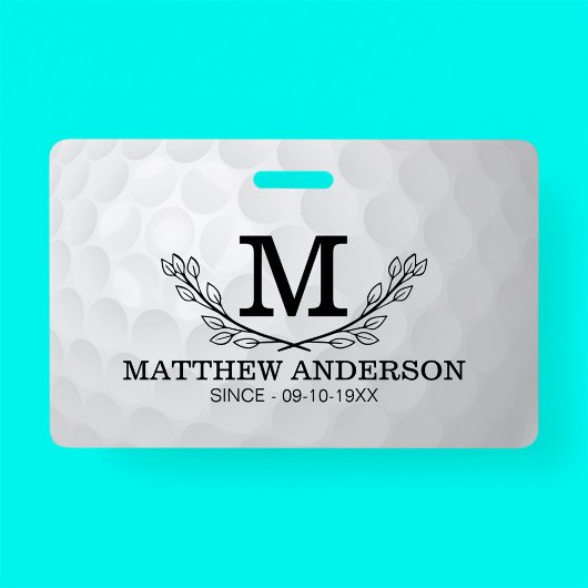 Personalized Golf Ball Pattern Name Monogram Age バッジ