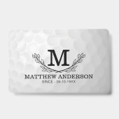 Personalized Golf Ball Pattern Name Monogram Age バッジ (正面)
