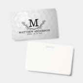 Personalized Golf Ball Pattern Name Monogram Age バッジ (正面&裏面)
