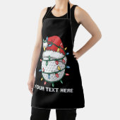 Personalized Golf Ball Santa Hat Christmas Lights エプロン (インサイチュ)