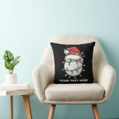 Personalized Golf Ball Santa Hat Christmas Lights クッション (椅子)