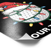 Personalized Golf Ball Santa Hat Christmas Lights フォトプリント (角)