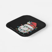 Personalized Golf Ball Santa Hat Christmas Lights ペーパープレート (傾斜あり)