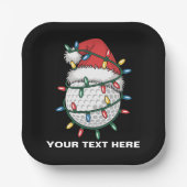 Personalized Golf Ball Santa Hat Christmas Lights ペーパープレート (正面)