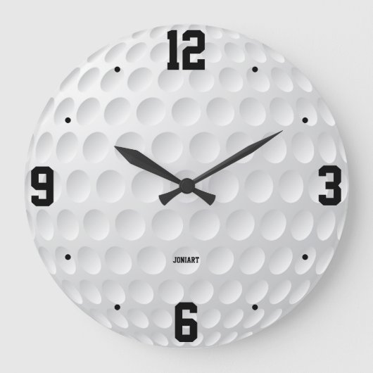 Personalized Golf Ball Sports Fan Home Decor ラージ壁時計 (正面)