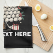 Personalized Golf Christmas Tree Equipment Family キッチンタオル (四つ折り)