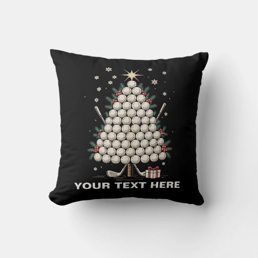 Personalized Golf Christmas Tree Equipment Family クッション (正面)