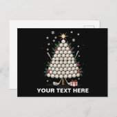 Personalized Golf Christmas Tree Equipment Family シーズンポストカード (正面/裏面)