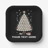 Personalized Golf Christmas Tree Equipment Family ペーパープレート (正面)