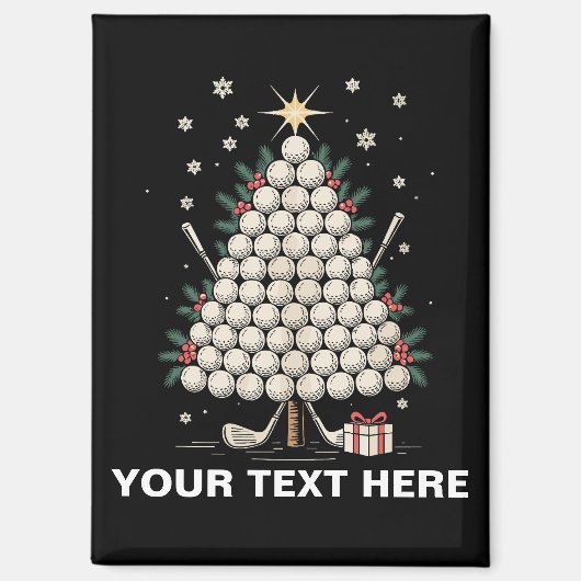 Personalized Golf Christmas Tree Equipment Family マグネット (正面)