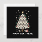 Personalized Golf Christmas Tree Equipment Family 招待状 (正面/裏面)