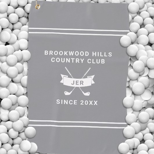 Personalized Golf Club Monogrammed Name Gray ゴルフタオル