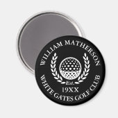 Personalized Golf Club Name Black And White マグネット (正面/裏面)