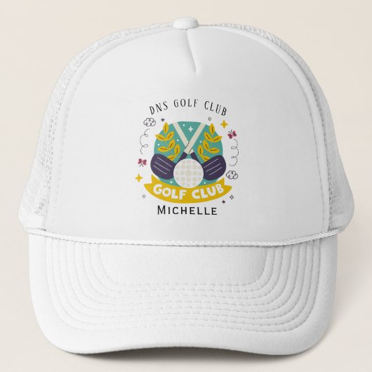 Personalized Golf Club Name Classic Trucker Hat キャップ (正面)