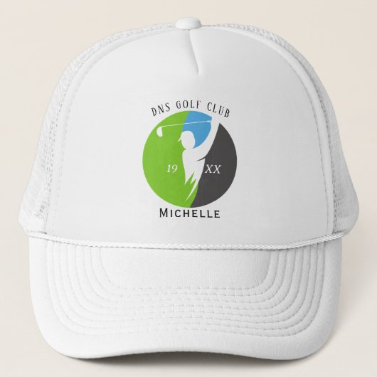 Personalized Golf Club Name Classic Trucker Hat キャップ (正面)
