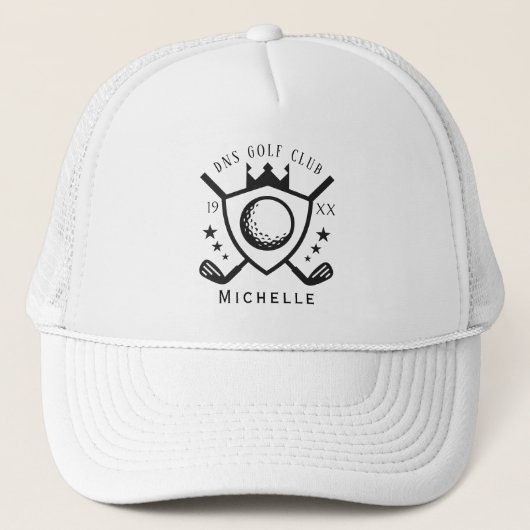 Personalized Golf Club Name Classic Trucker Hat キャップ (正面)
