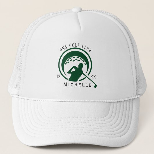 Personalized Golf Club Name Classic Trucker Hat キャップ (正面)