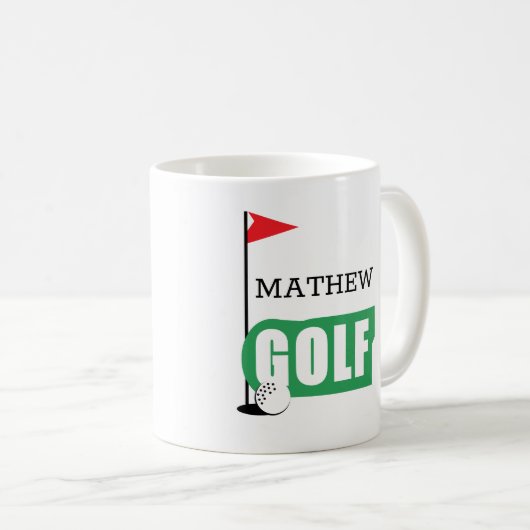 Personalized Golf Coffee Mug コーヒーマグカップ (正面右)