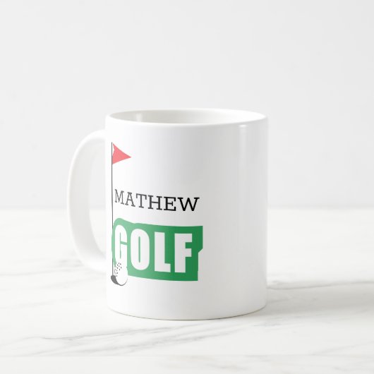 Personalized Golf Coffee Mug コーヒーマグカップ (正面左)