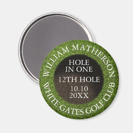 Personalized Golf Hole in One Award マグネット (正面/裏面)