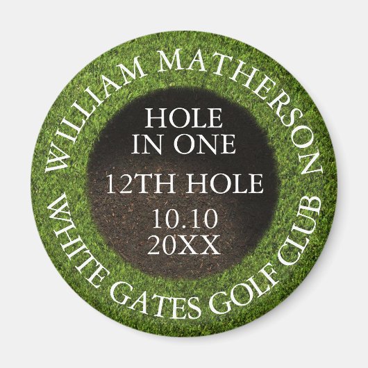 Personalized Golf Hole in One Award マグネット (正面)