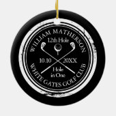 Personalized Golf Hole in One Keepsake セラミックオーナメント (裏面)