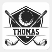 Personalized Golf Lover スクエアシール (正面)