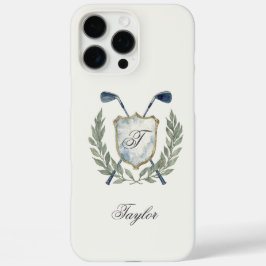 Personalized Golf Monogram Crest Elegant iPhone 16 Pro Maxケース