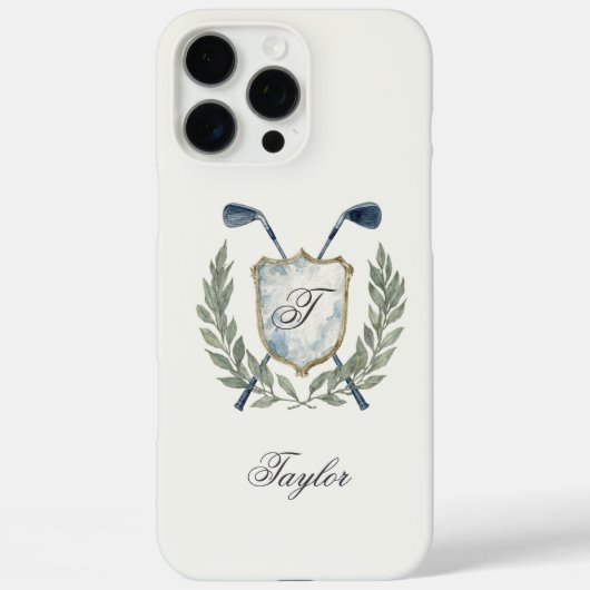Personalized Golf Monogram Crest Elegant Case-Mate iPhoneケース (裏面)