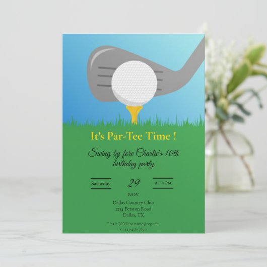 Personalized Golf Party Invitation Printable 招待状 (スタンド正面)