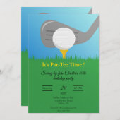 Personalized Golf Party Invitation Printable 招待状 (正面/裏面)