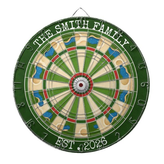 Personalized Golf Style Family Dartboard EST 2026 ダーツボード (正面)