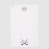Personalized Golf Towel Stylish Name Logo Design ゴルフタオル (正面)