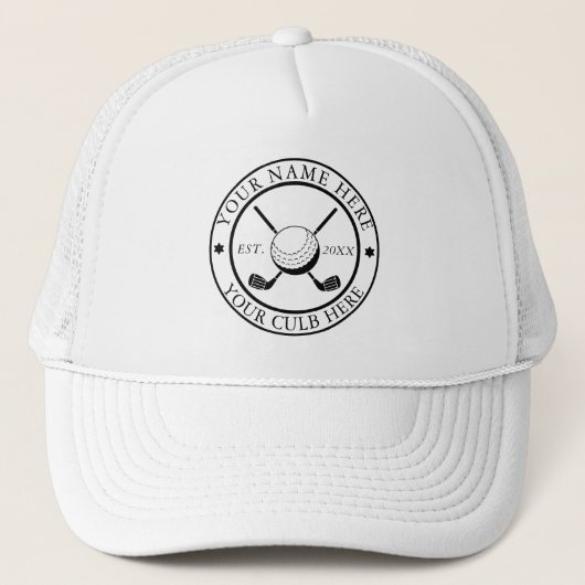 Personalized Golf Trucker Cap with Club Logo Print キャップ (正面)